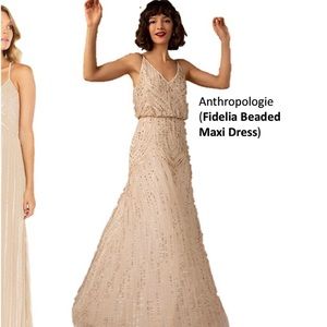 Anthropology BHLDN Fidelia Beaded Maxi Dress Size 6
